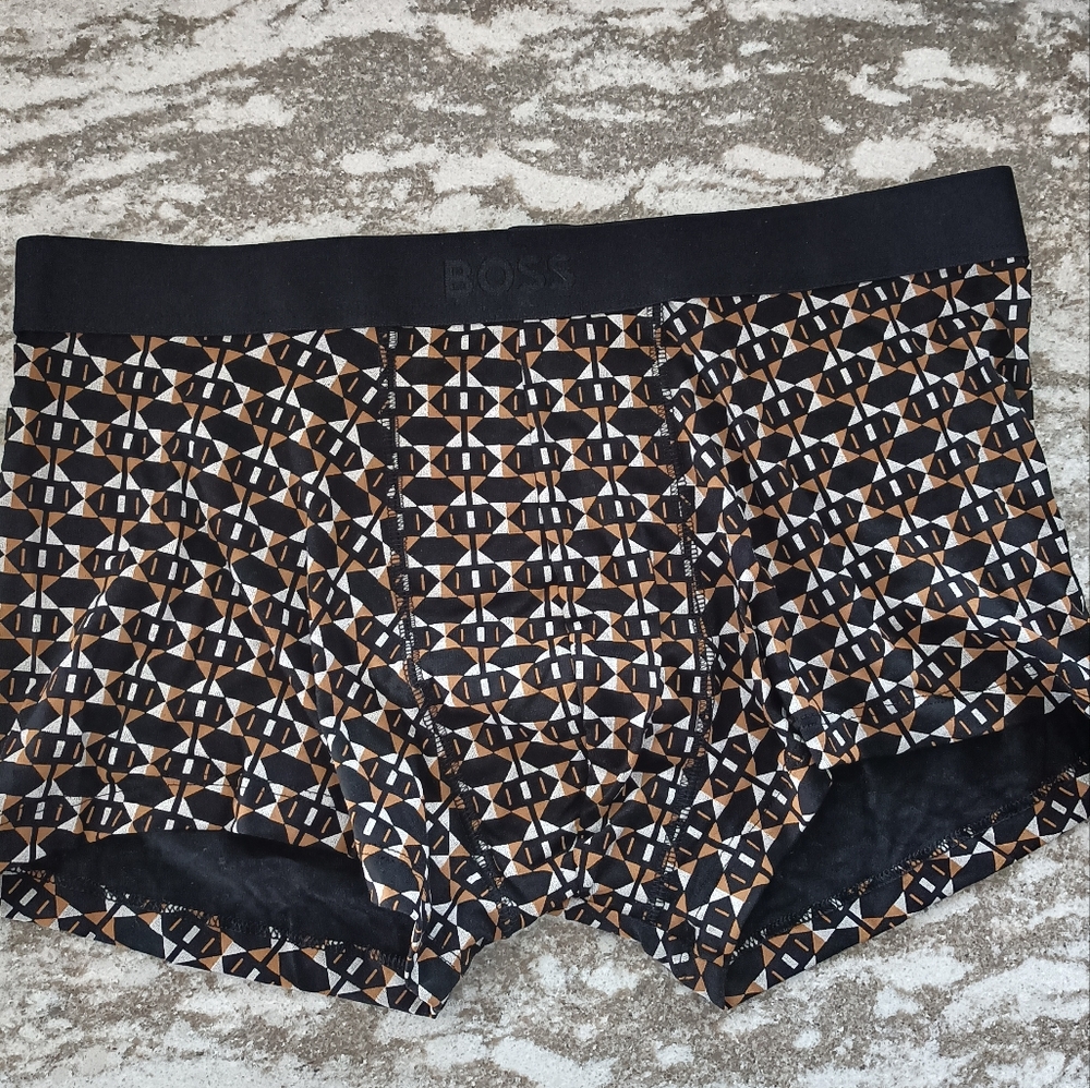 Hugo Boss Men's Geometric Print Boxer Trunk Underwear New Size Large